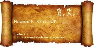 Neumark Kristóf névjegykártya